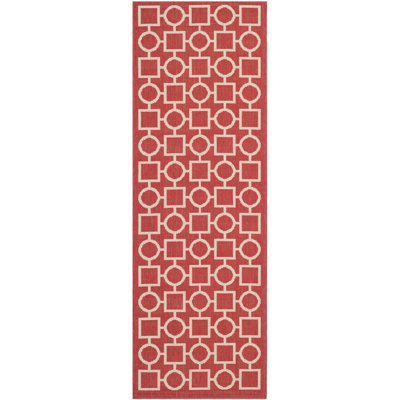 Tapis rouge / os à motif géométrique Arneshia