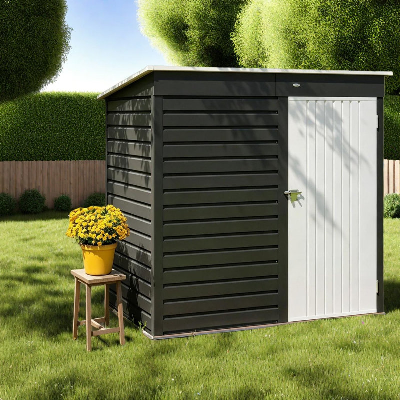 Remises modernes avec rangement, remise compacte en métal 6 x 4 pi pour cour arrière