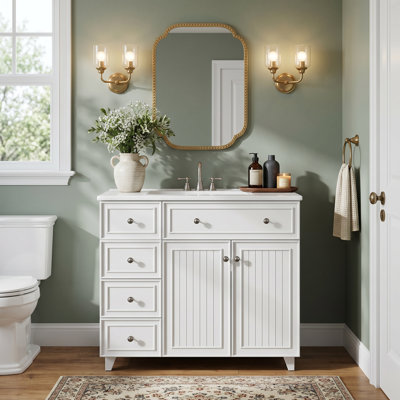 36-inch Single Bathroom Vanity With Ceramic Basin