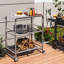 Outdoor Grill Cart Table, Stainless Steel Pizza Oven Stand Trolley Table With Wheels-1678441749