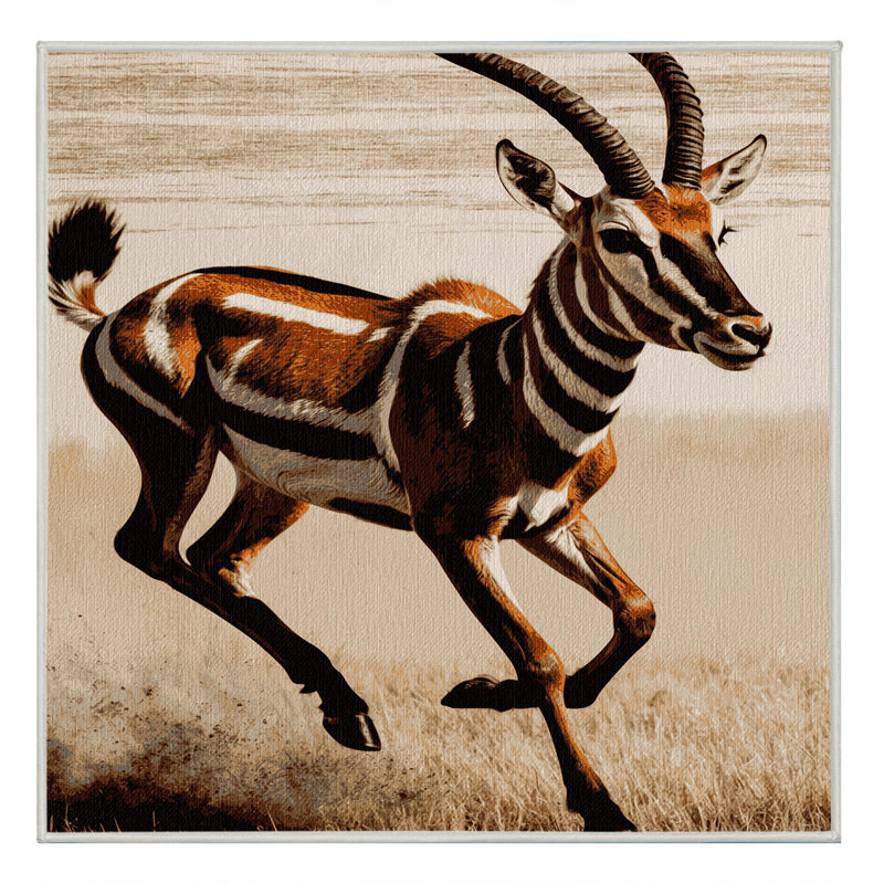 Washable Topi Wildlife Area Rug, Square 7'
