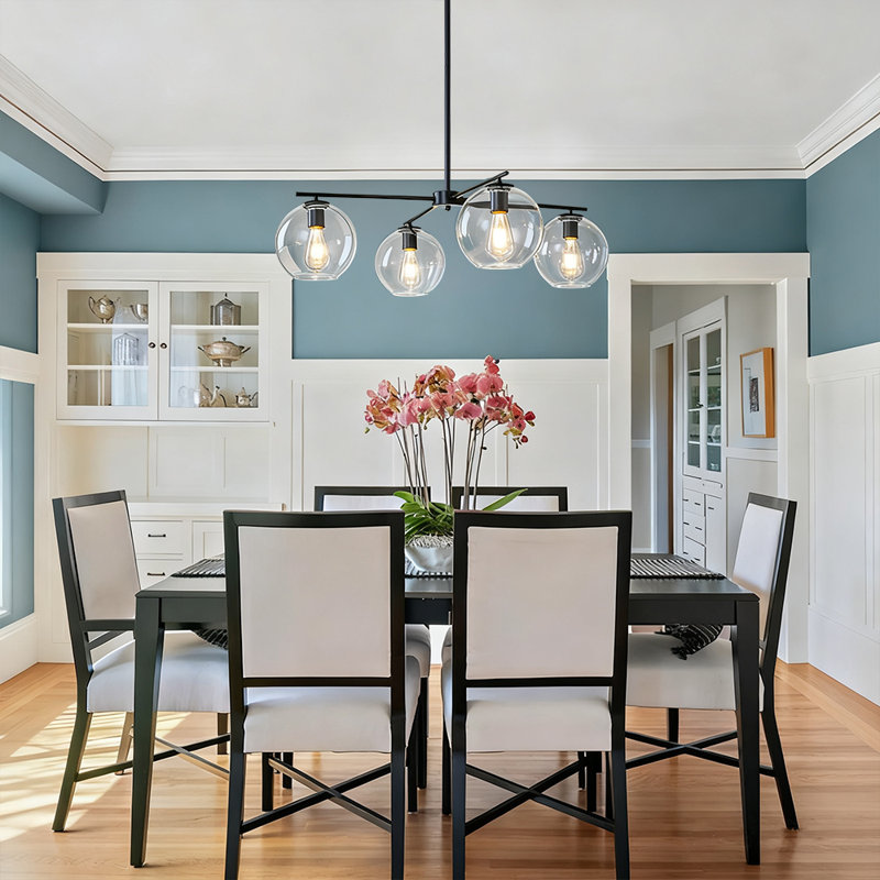 Contemporary Quartet Clear Glass Chandelier
