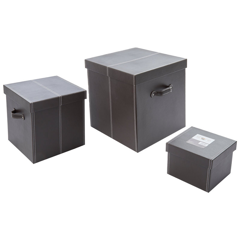 Marlow Home Co. Leather Decorative Bin