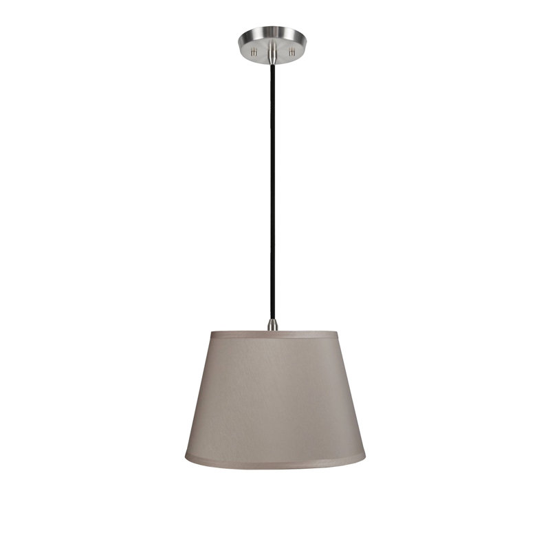 Hadley 2 - Light Satin Nickel Unique/Statement Pendant, 9'' H x 13'' W x 9'' D, Beige