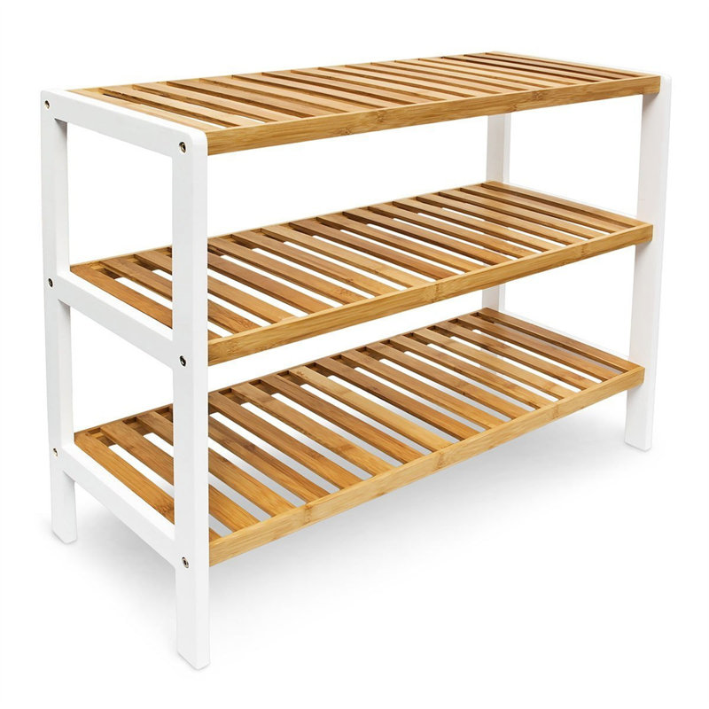 12 Pair Solid Wood Shoe Rack
