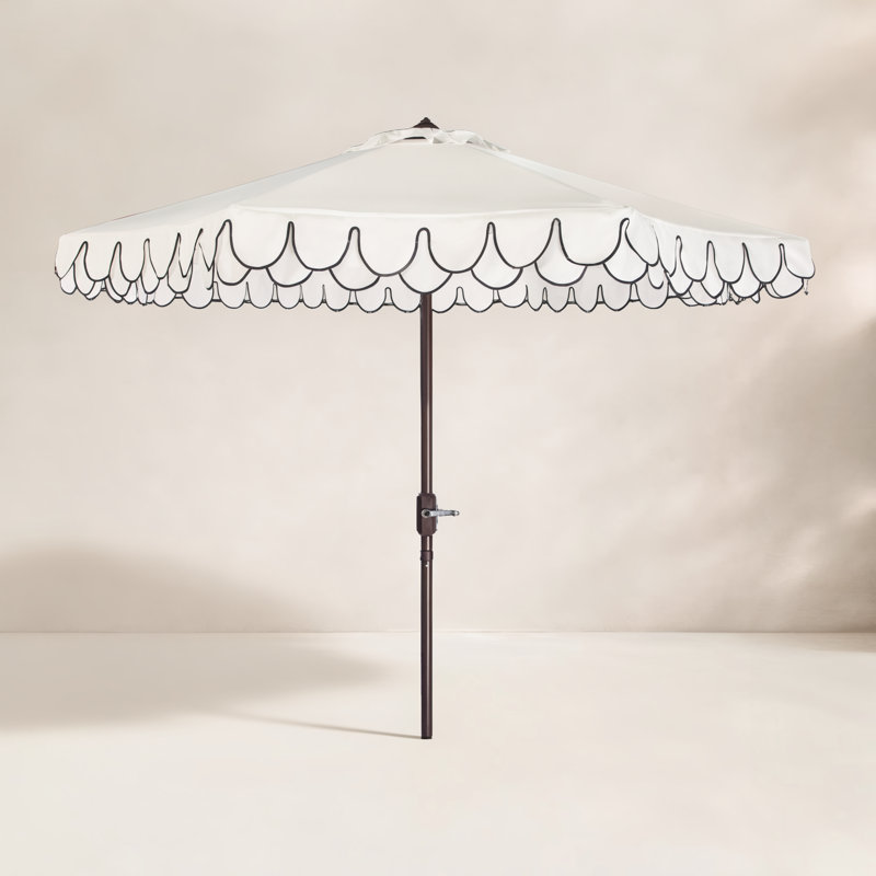 Parasol d'extérieur Iago, Ivoire/noir, Brun