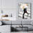 Man Walking with His Umbrella - Modern Framed Canvas Art