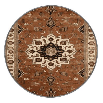 Machine Washable Persian Brown Area Rug