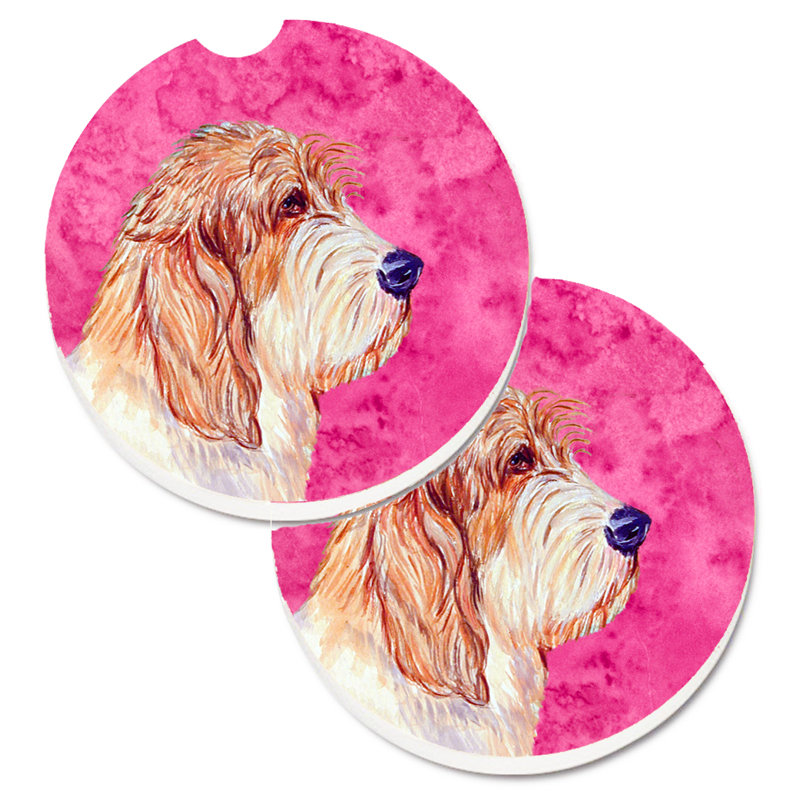 Sous-verre barbu collie voiture, Petit basset griffon vendéen PBGV