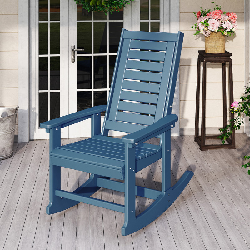 Chaise berçante d'extérieur Plumville, Bleu