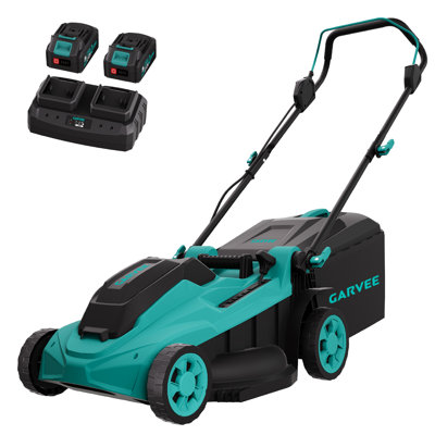 Tondeuse à gazon sans fil 40 V, tondeuse à gazon poussée à piles de 17 pouces avec réglage de la hauteur à 6 positions