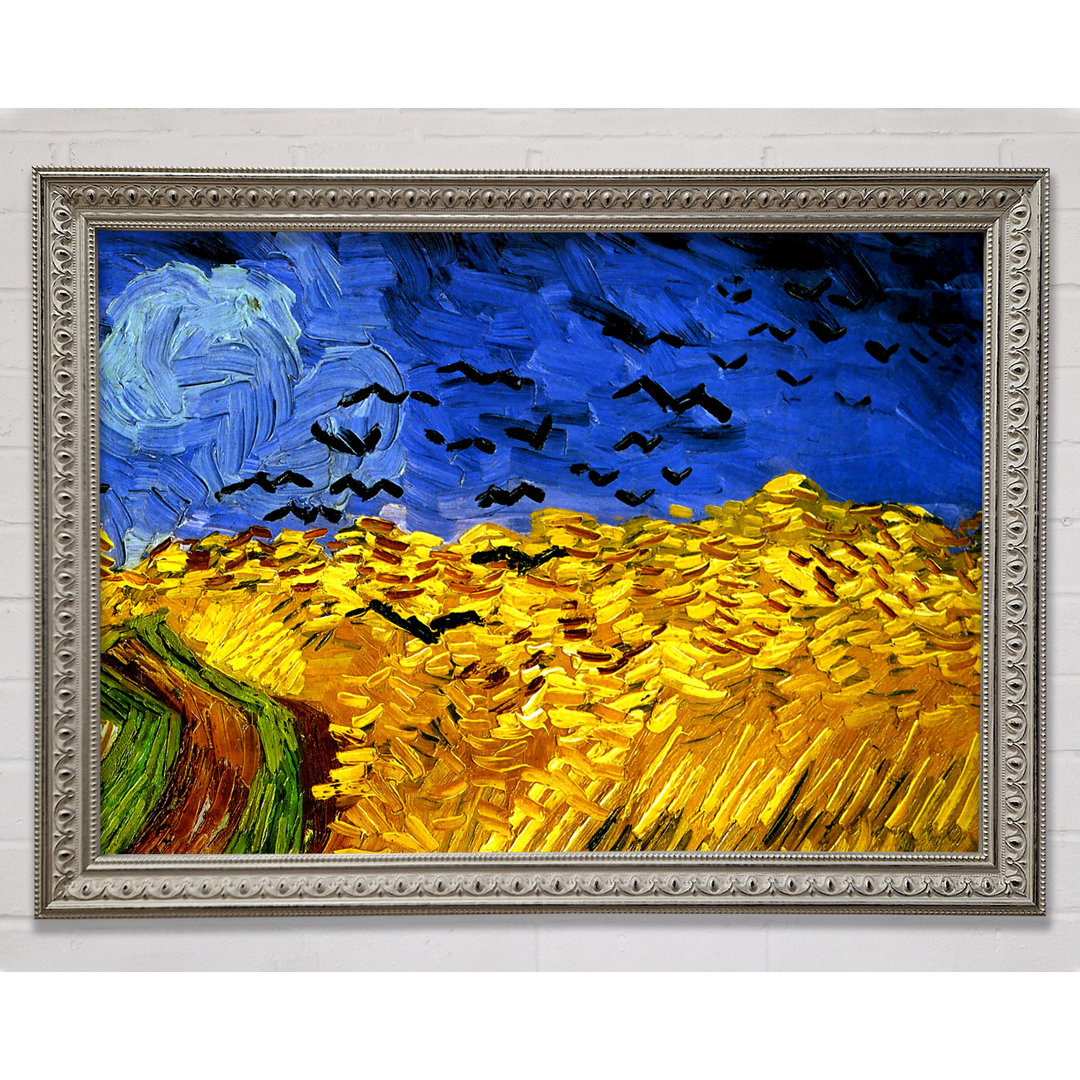 Gerahmtes Wandbild Wheat Field With Crows 02