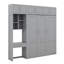 Grand lit escamotable mural avec bureau, armoire supérieure et tablettes de rangement, lit escamotable escamotable en bois pour bureau à domicile-1410354579