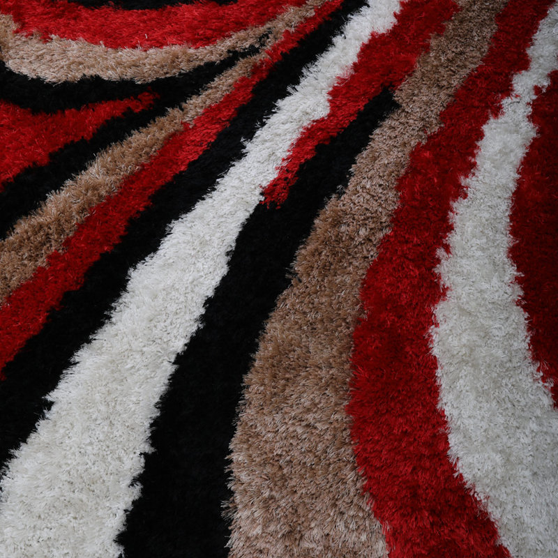Tummala Hand Tufted Shag Polyester Eco-Friendly Area Rugs - Rectangle, Multicolor, Contemporary Modern Design, High Pile Thick Handmade Anti Skid Area Rugs for Living Room, Bed Room