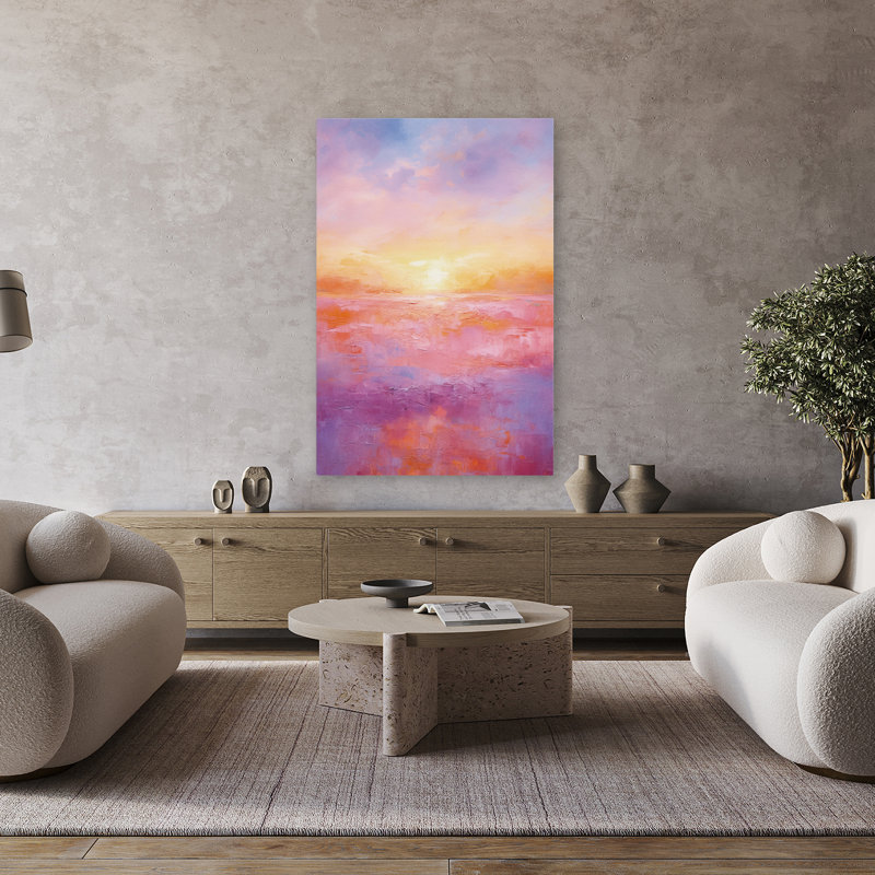 Beautiful Sunset - Contemporary Vibrant Sunset, H 48 po x l 32 po