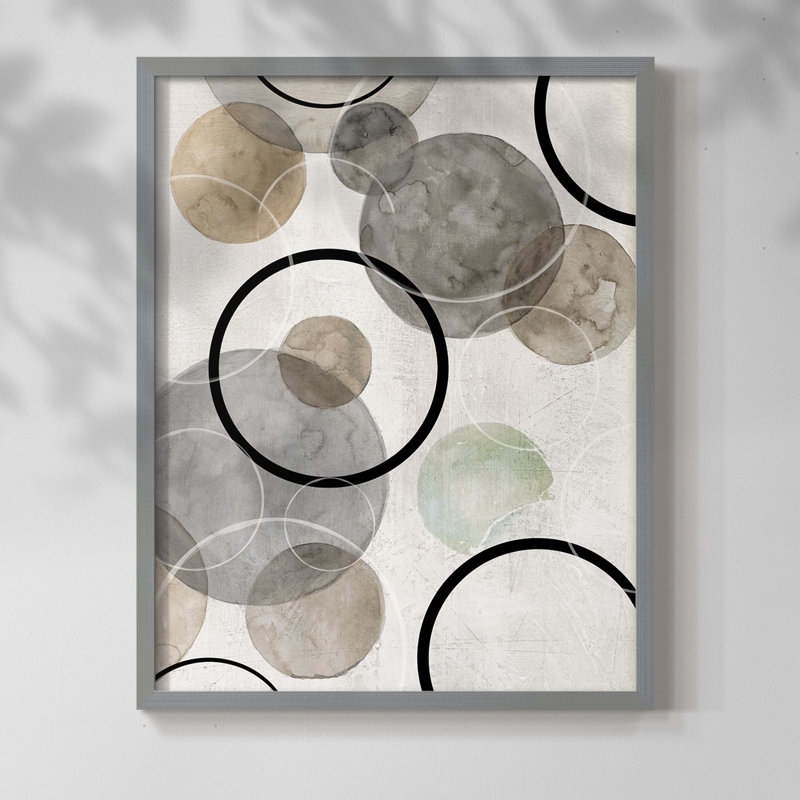 Impression encadrée Bubbles II - bois massif, H 15 po x l 12 po, Gris