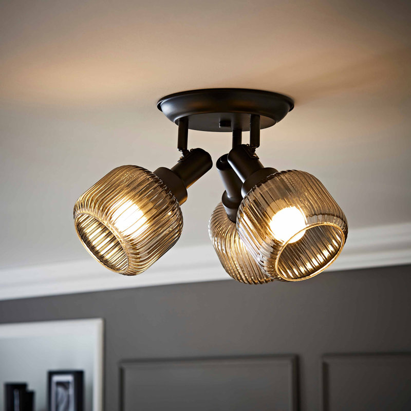 Allea Glass Spotlight, Grey, Matte Black
