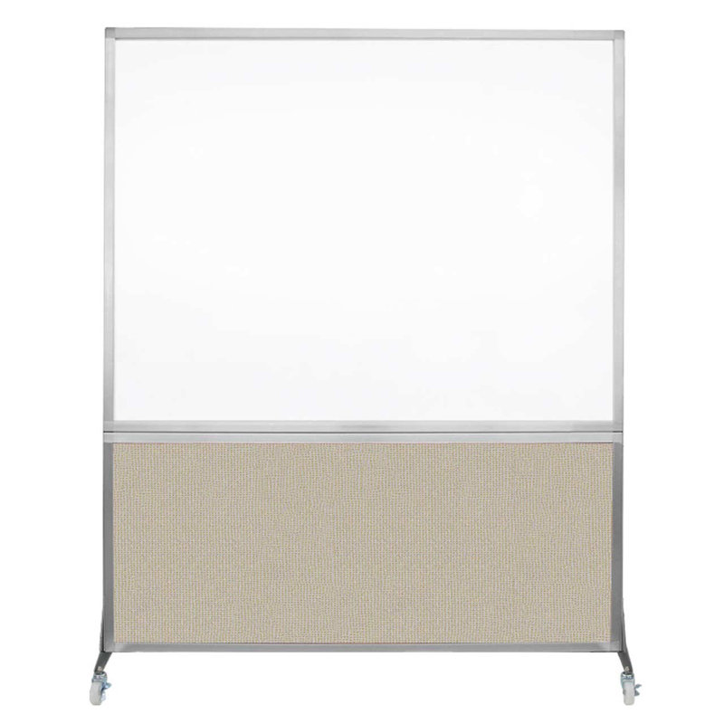 Tableau blanc mobile 6 'de haut DivideWrite, Sable, H 72 po x l 60 po, Argent