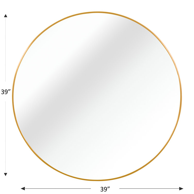 Miroir mural Hermien, Doré, 39 po x 39 po, Rond