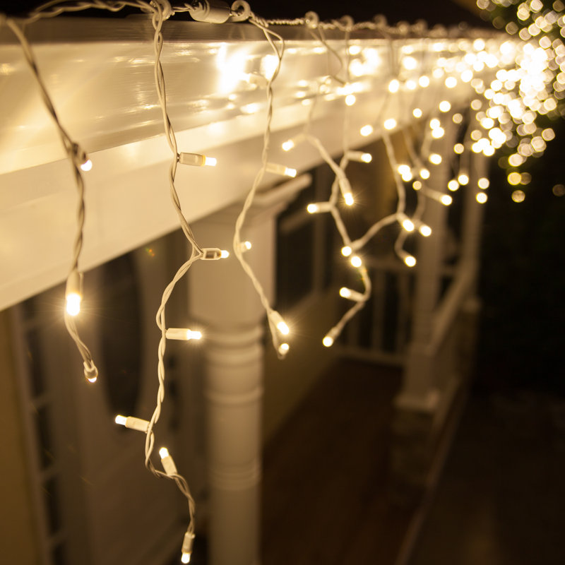 LED Icicle Lights, Warm White