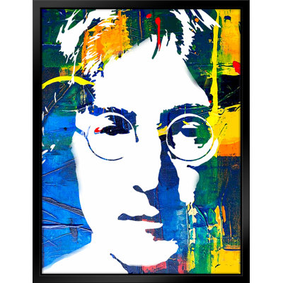Lennon Pop Art-Giclee on Canvas with Float Frame Vertical