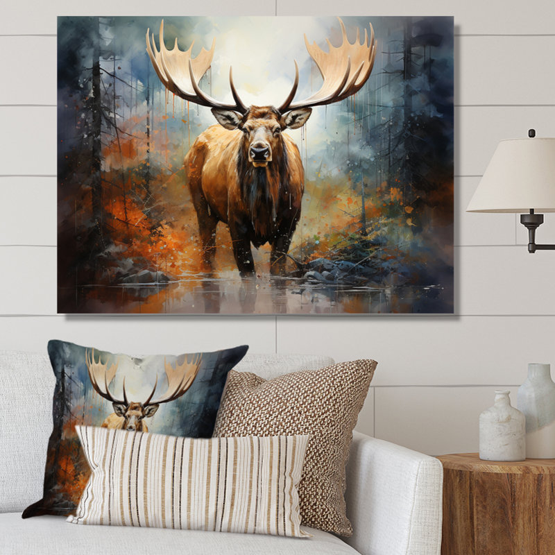 Canada Majestic Moose II, reproduction d'art sur toile, H 12 po x l 20 po x P 1 po, Toile tendue