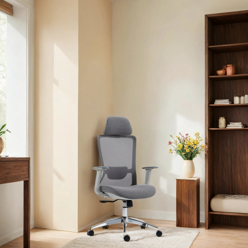 Chaise de bureau pivotante 360 °, Gris/argent