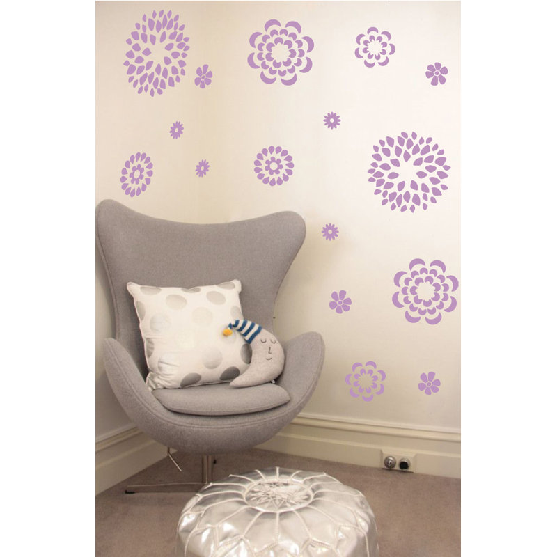 Plants & Flowers Non-Wall Damaging Wall Decal, 38" H x 48" W x 0.01" D, Lilac