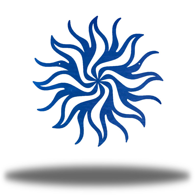 Décoration murale tribal soleil, Bleu, H 36 po x l 36 po x P 0,01 po