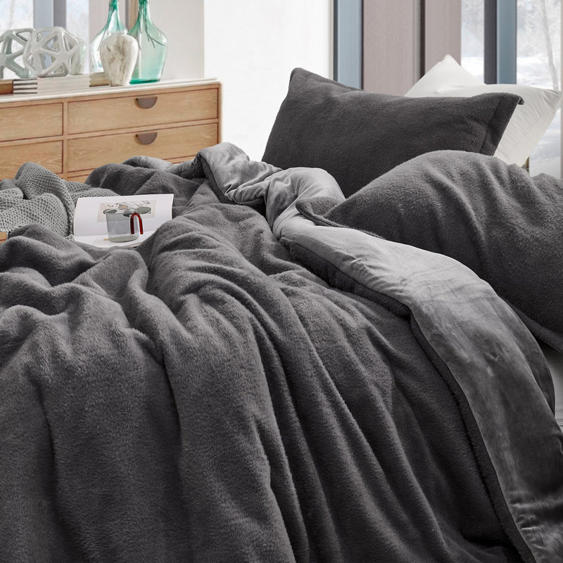 Coma Inducer You Feel Me Oversized Comforter Set, Gray, King Comforter + 2 King Shams