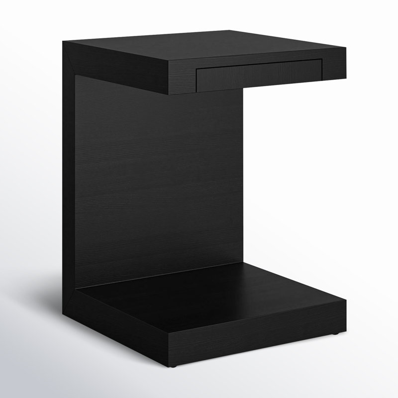 Zebulon End Table with Storage, Black