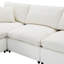 Lit confortable à 1 place en tissu blanc avec coussin entièrement éponge pour économiser de l'espace