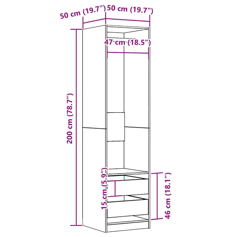 Audriella Manufactured Wood Wardrobe, Artisan Oak