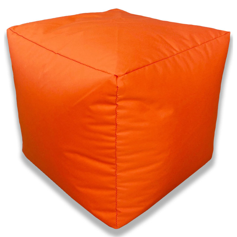 40cm Wide Square Pouffe Ottoman, Orange