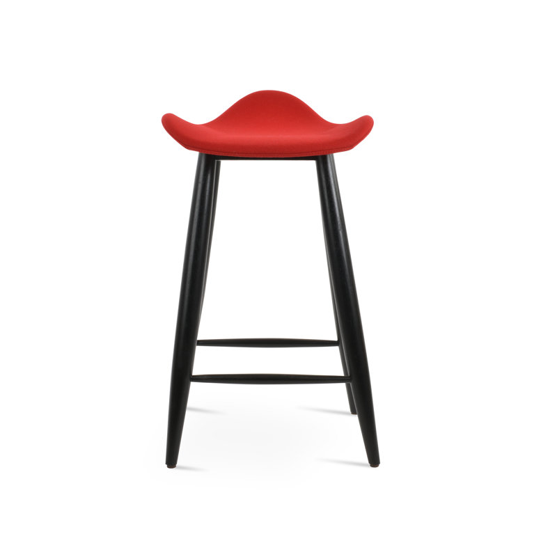 Tabouret Falcon Baba, Tabouret de bar (siège d'une hauteur de 28 po), Wengé, Rouge