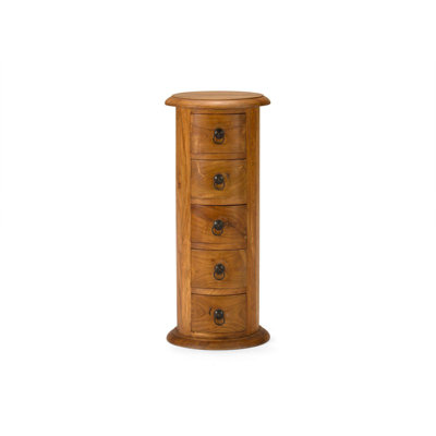 Chlodochar Solid Wood 32cm W 5 - Drawer Chest of Drawers