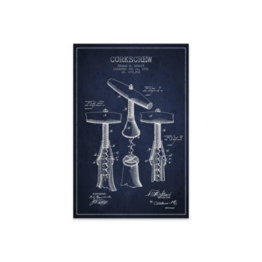 Williston Forge Corkscrew Patent Blueprint On Plastic / Acrylic by Aged  Pixel Painting