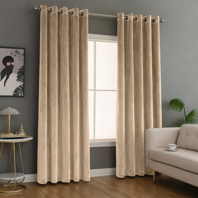100% Velvet Blackout Curtains with Eyelets & Tie Backs