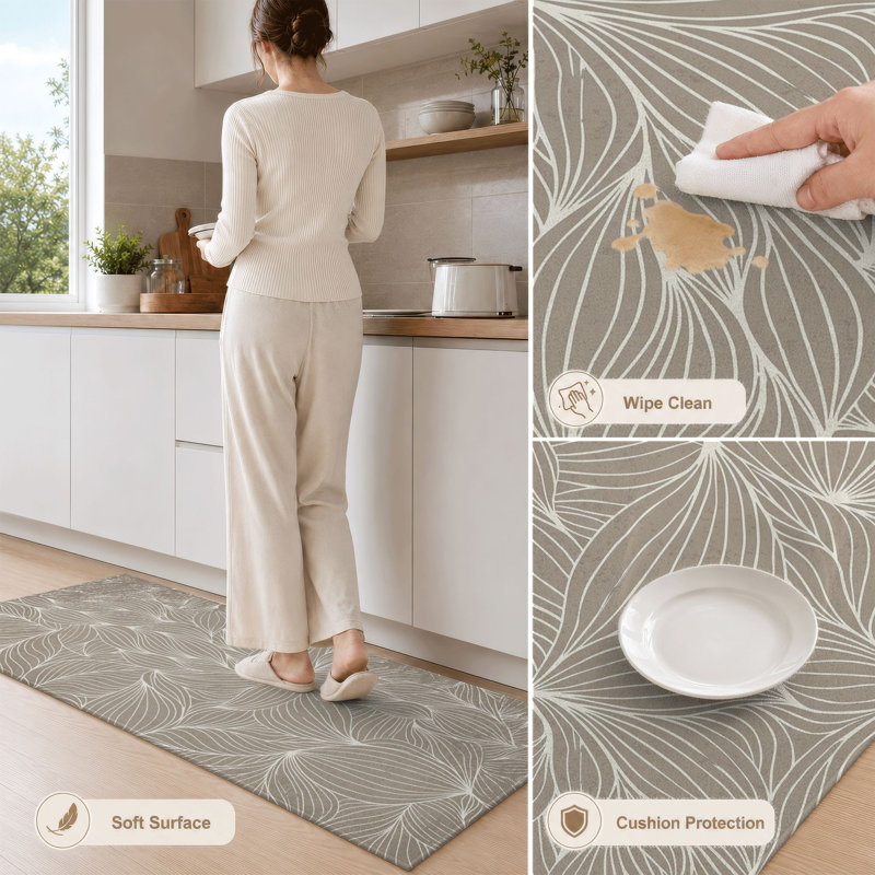 Wave Pattern Non-Slip Washable Kitchen Mats