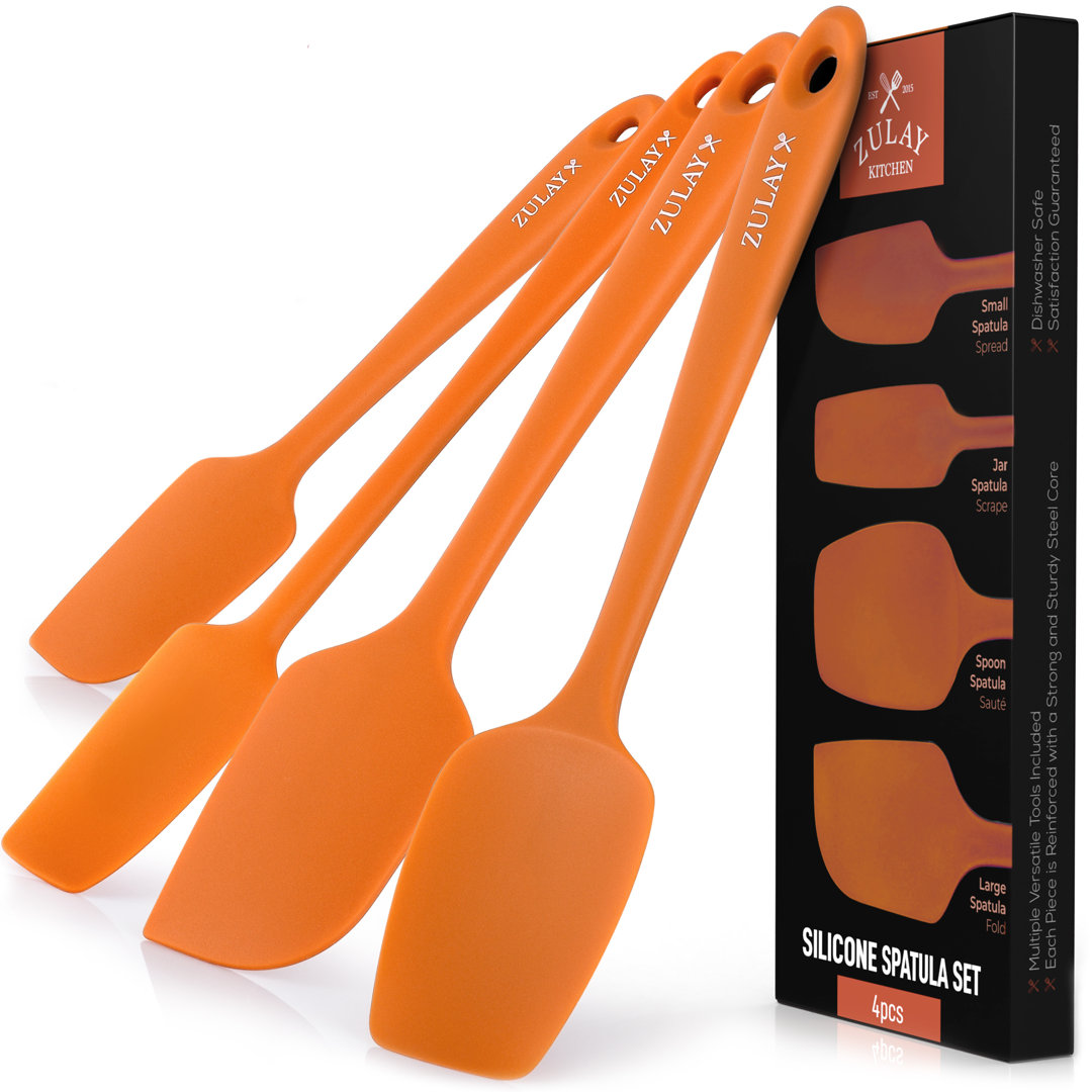 Zulay Kitchen 4pc Silicone Spatula Set Heat Resistant Silicone Tools for Cooking Baking Mixing Zulay Kitchen 