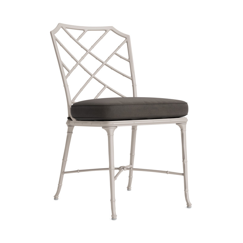 Calcutta Outdoor Dining Side Chair, Fusion Charcoal, Dove Smooth, Brown