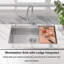 Évier de cuisine encastré à cuve simple avec accessoires et station de travail encastrable