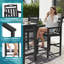 Ensemble de 3 barres d'extérieur pour patio avec table rectangulaire et chaises en PEHD-641775107