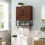 Armoire de salle de bain murale en bois avec tablette réglable et barre à serviettes-157346406