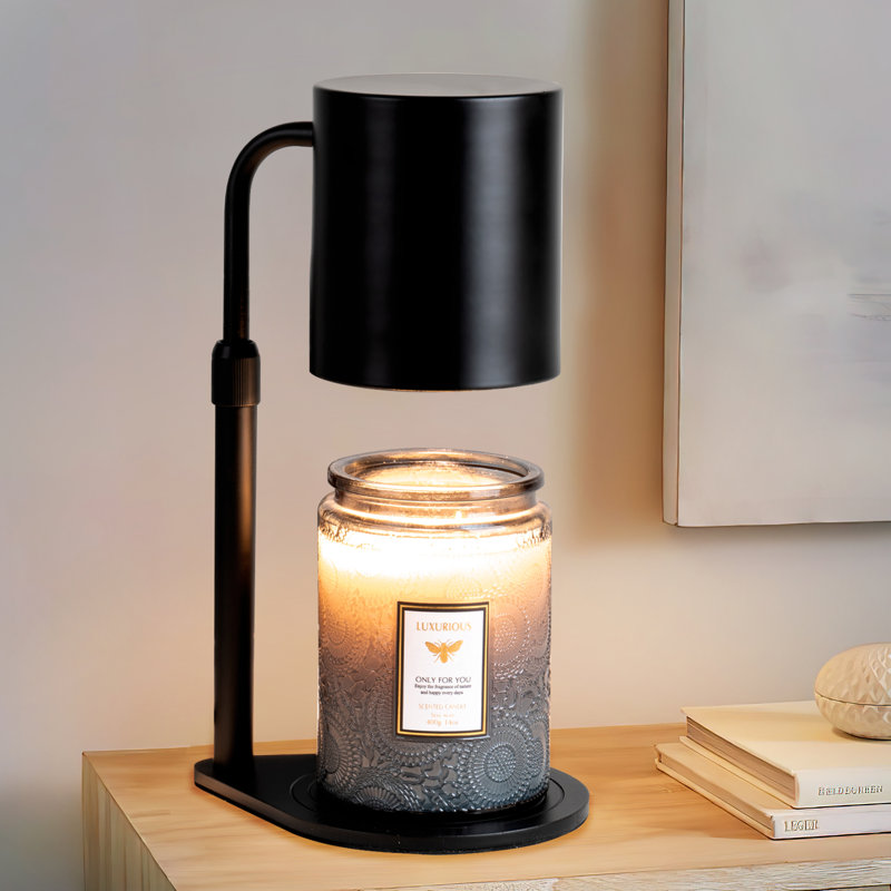 Lampe chauffe-bougie réglable en métal, Noir