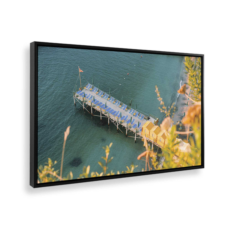 «Blue Serenity», reproduction sur toile, Cadre flottant noir satiné, H 12,75 po x l 18,75 po x P 1,75 po