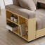Canapé-lit convertible, repose-pieds avec rangement et accoudoir avec boîte et tiroir, table rabattable avec 2 porte-gobelets-562051957