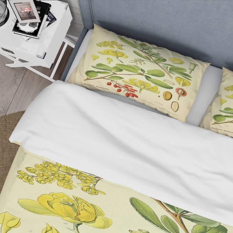 Ensemble de housse de couette traditionnel Vintage Plant Life II - microfibre de polyester
