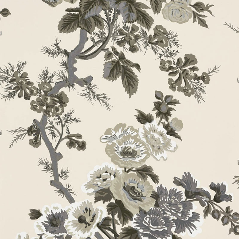 Papier peint Pyne Hollyhock, Charbon de bois
