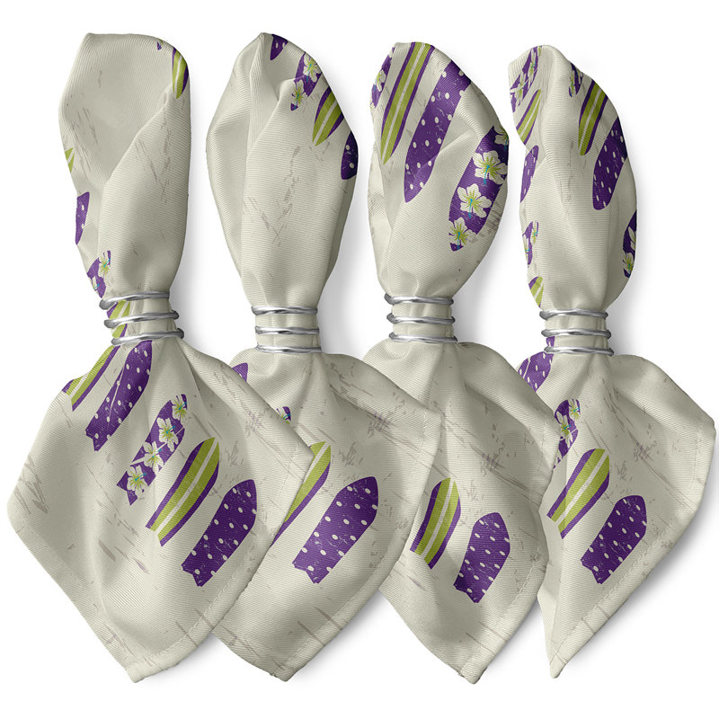 Leviner Polyester Square Napkin, Purple/Green